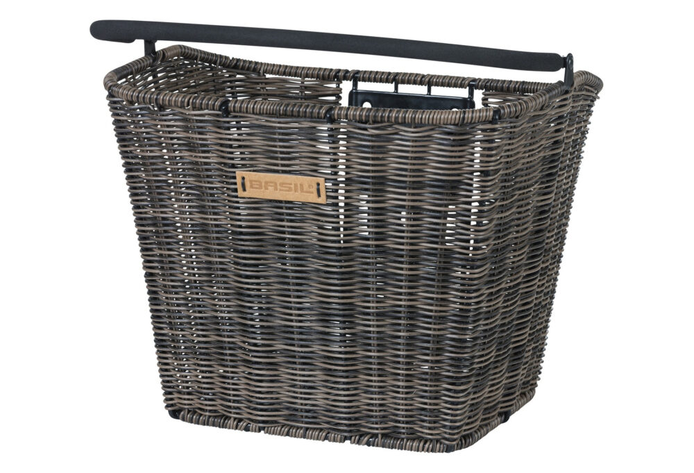 PANIER DE VÉLO AVANT BASIL BREMEN RATTAN LOOK KF BRUN FONCÉ