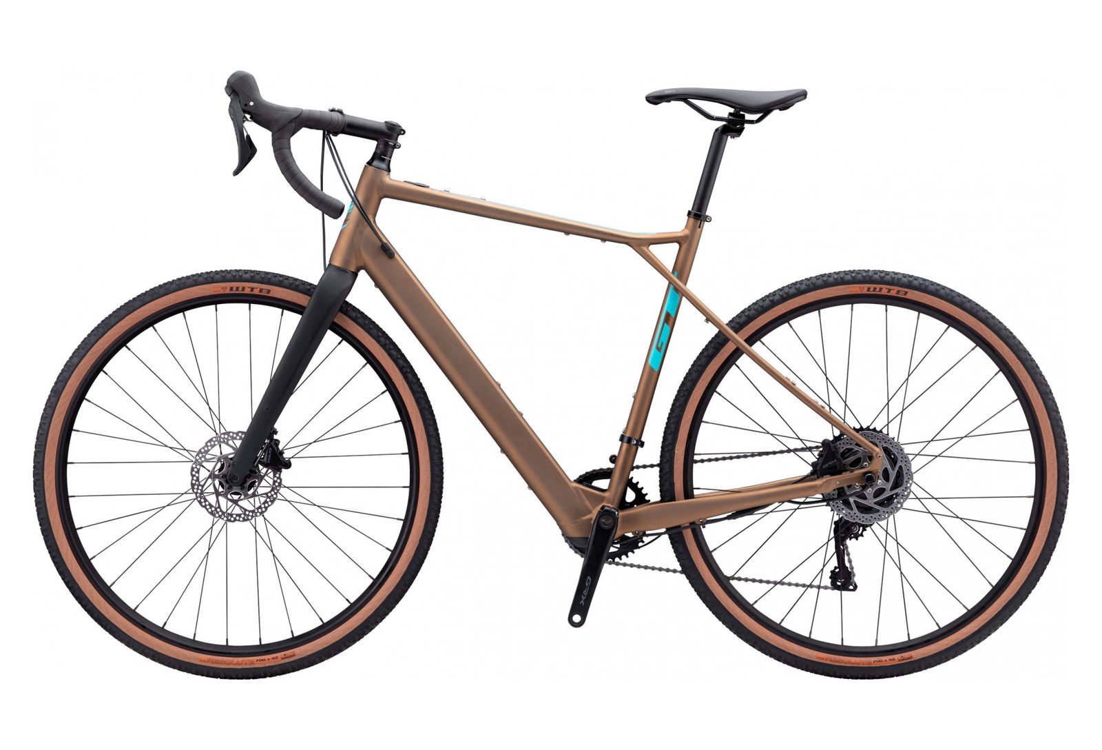 VELO DE ROUTR-GRAVEL BIKE ÉLECTRIQUE GT GRADE AMP SHIMANO GRX 11V 250 WH 700 MM BRONZE – Image 3