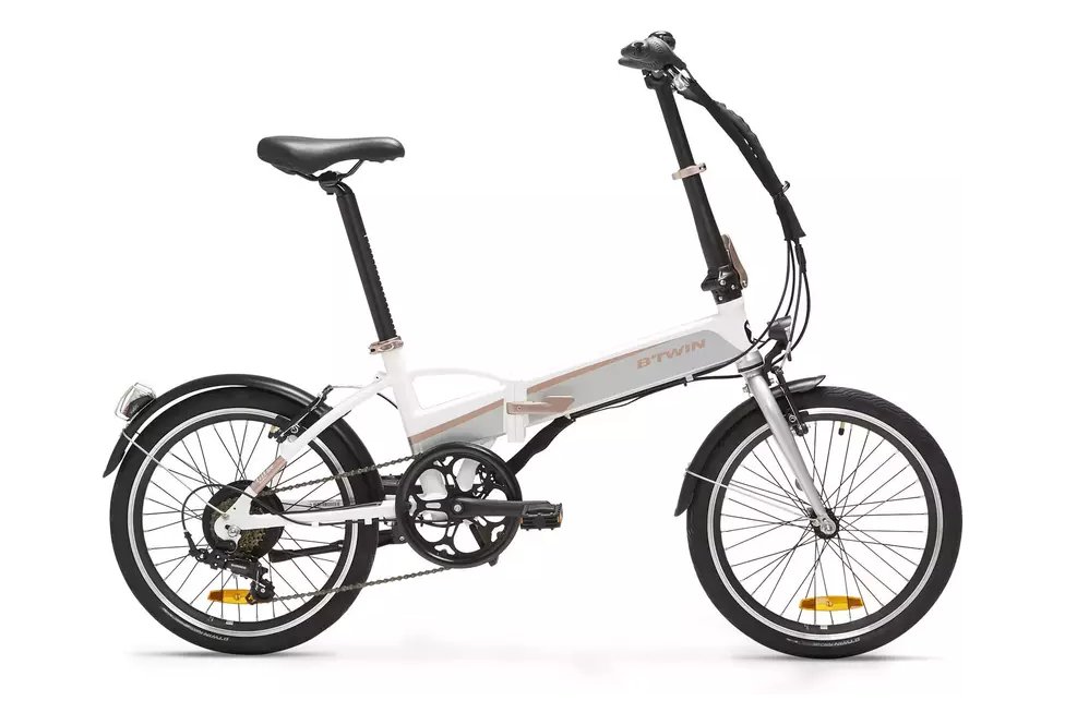 Vélo Pliant Électrique Btwin Tilt 500 électrique Shimano Tourney 6V 250 Blanc 2021