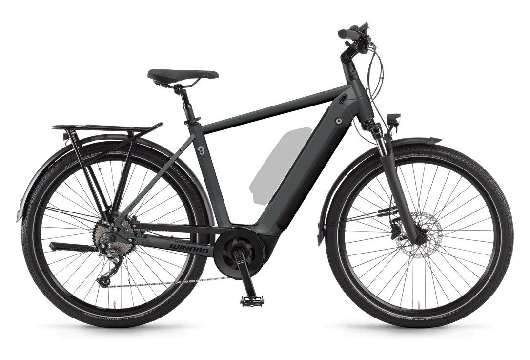 Vélo de Ville Électrique Winora Sinus 9 Shimano Alivio 9V 625 Wh 650b Gris 2022