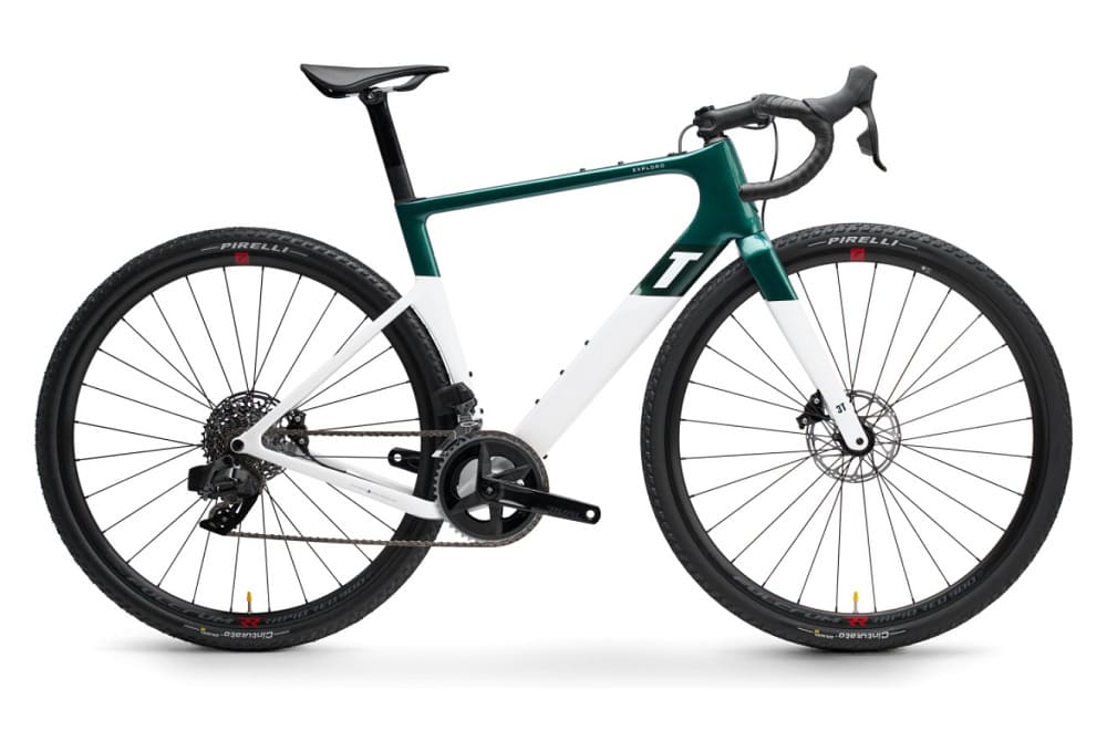 Gravel Bike 3T Exploro Race Sram Rival eTap AXS 12V 700 mm Vert Emerald Blanc 2022