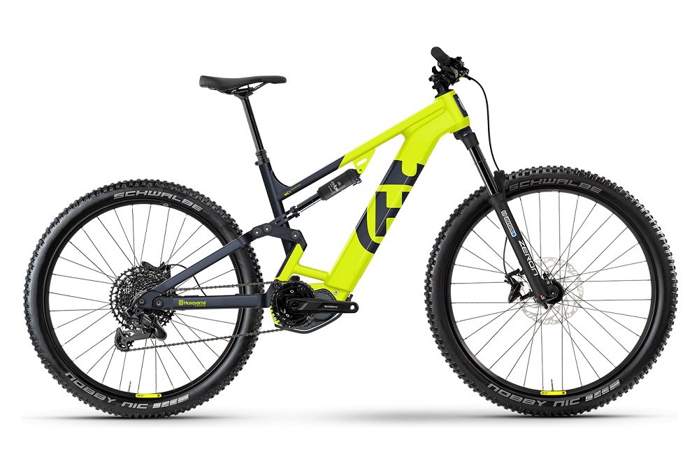 VTT Electrique Tout-Suspendu Husqvarna Mountain Cross MC1 Tektro M350 9V 630 Wh 27.5" Jaune/Noir 2023
