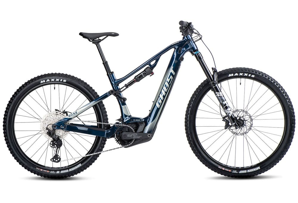 VTT électrique Ghost E-ASX 160 Advanced 29/27.5+" 2022 navy blue / light grey