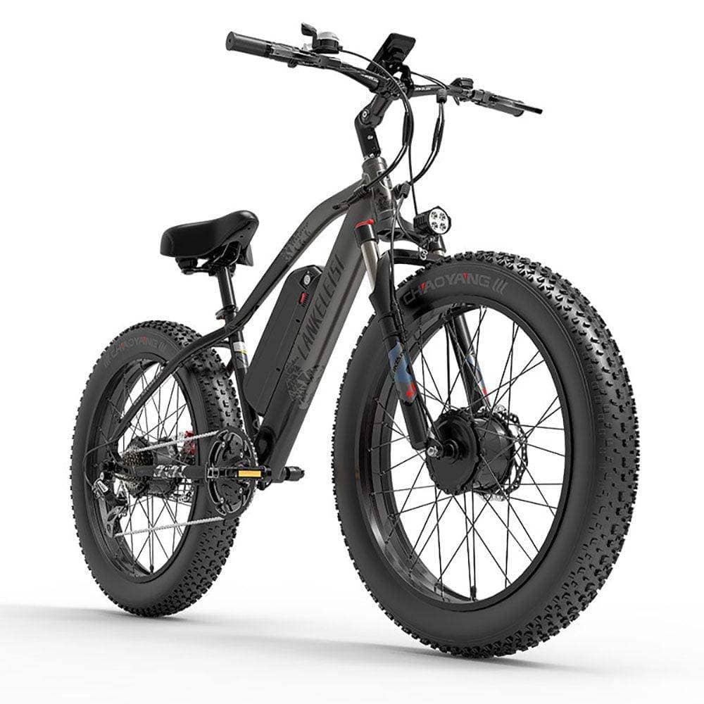 VTT électrique Lankeleisi MG740 PLUS 1000Wx2 26" Fat Bike Dual Motor EMTB Bleu – Image 2