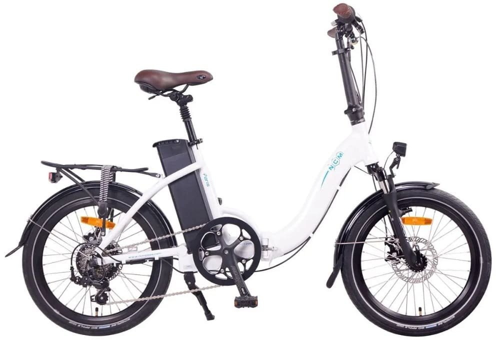 Vélo Electrique Pliant NCM Paris 20" 250W Batterie 36V 15Ah 540Wh Blanc