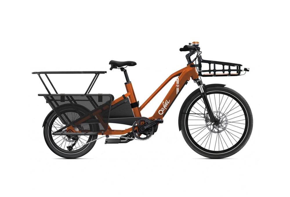 Vélo cargo électrique O2feel Equo Cargo - édition Roland-Garros