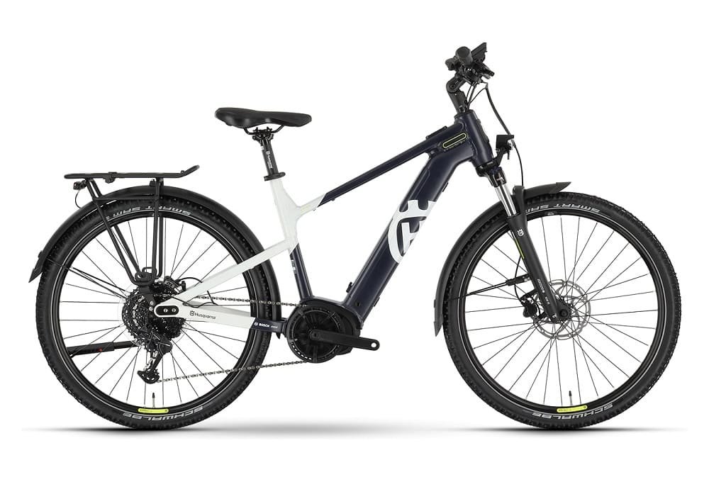 Vélo de Ville Electrique Husqvarna Crosser 1 Gent Tektro M350 9V 500Wh 27.5" Bleu / Blanc 2023