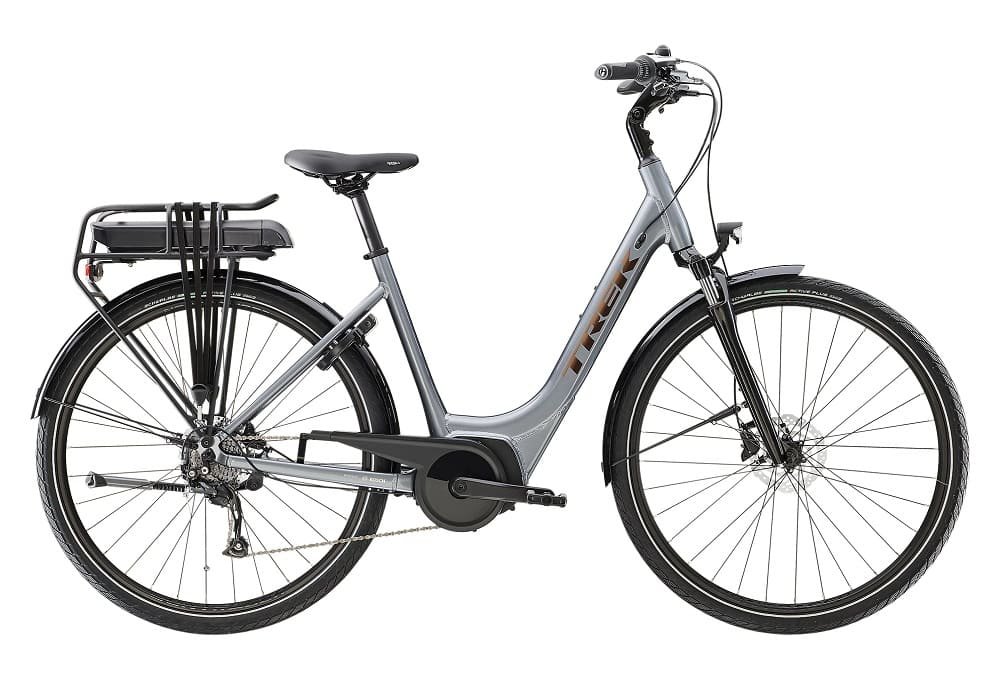 Vélo de Ville Électrique Trek Verve+ 1 Lowstep Shimano Tourney/Altus 8V 300 Wh Gris 2023