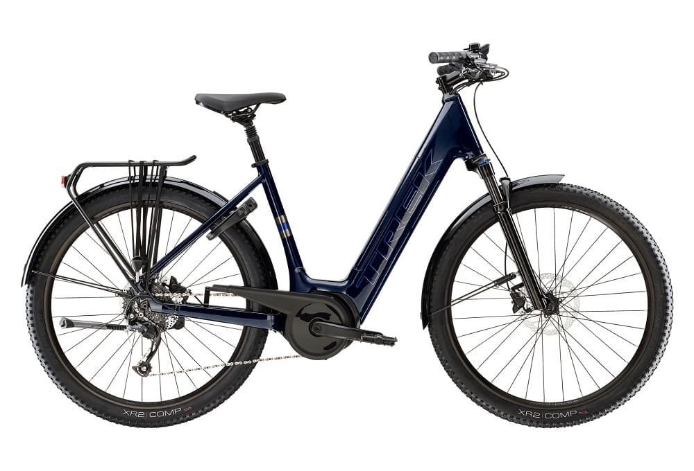 Vélo de Ville Électrique Trek Verve+ 4 Lowstep Shimano Altus 9V 545 Wh Bleu Foncé 2023