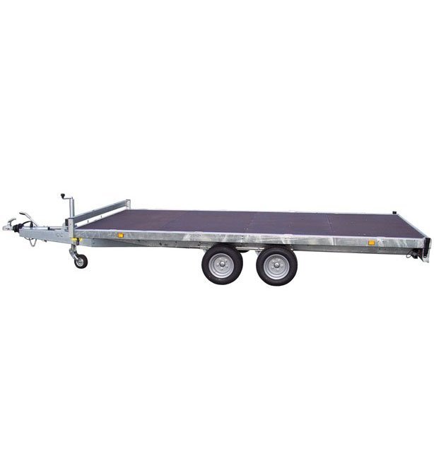 Remorque plateau Lider - Réf. 32650 - Roues dessous - 4 m - 2500 Kg - 2 essieux