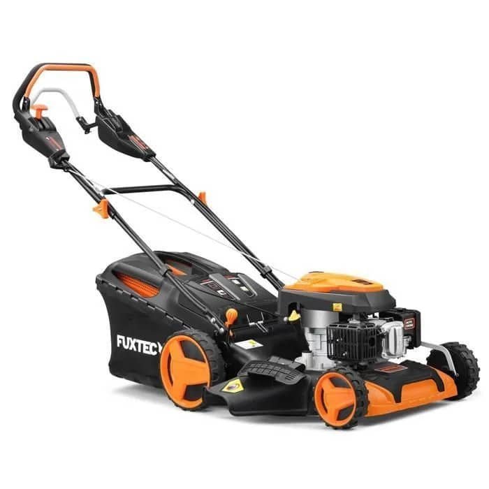 Tondeuse thermique autotractée à vitesse réglable 51cm 196cm3 - FUXTEC FX-RM5196PRO - Éjection bac 60L, latérale ou mulching