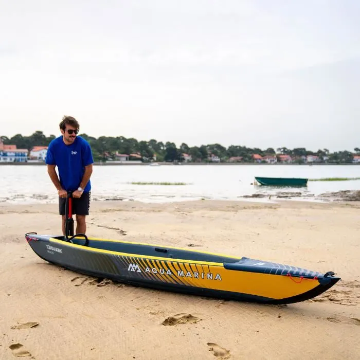 Kayak gonflable AQUA MARINA Tomahawk Air-K 375 - Jaune olive - 1 place - Pagaie KP-1 – Image 4