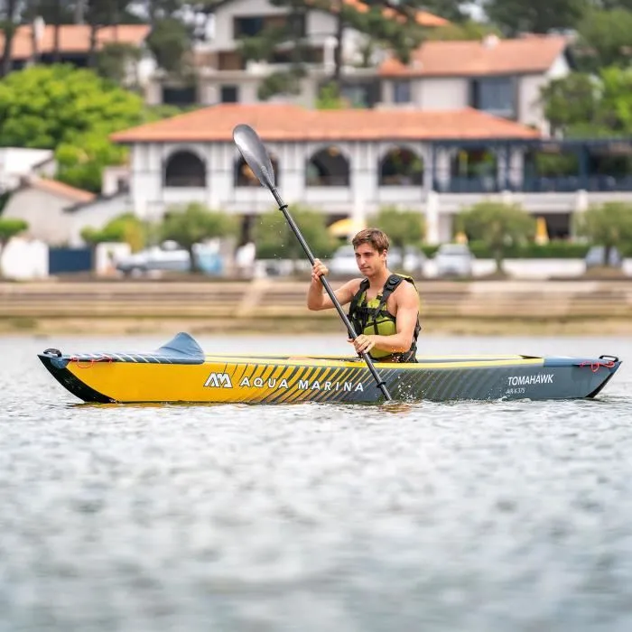 Kayak gonflable AQUA MARINA Tomahawk Air-K 375 - Jaune olive - 1 place - Pagaie KP-1 – Image 3
